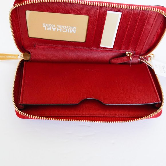 Michael Kors Jet Set L Phone Case Wristlet Red - Picture 7 of 7